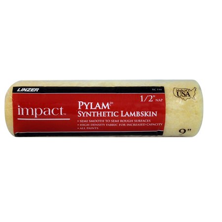 LINZER Impact Pylam Synthetic Lambskin 9 in. W X 1/2 in. Regular Paint Roller Cover RC144